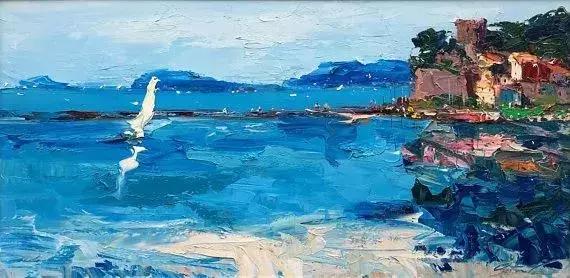 这女子用色大胆，冷暖对比强烈。美国画家Erin Hanson的作品选