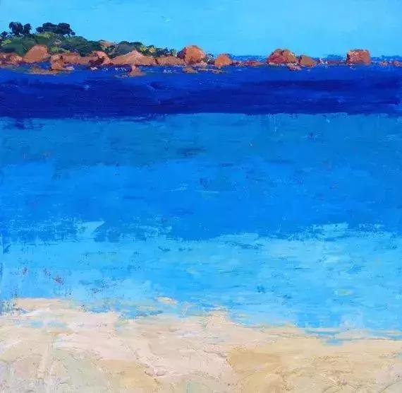 这女子用色大胆，冷暖对比强烈。美国画家Erin Hanson的作品选