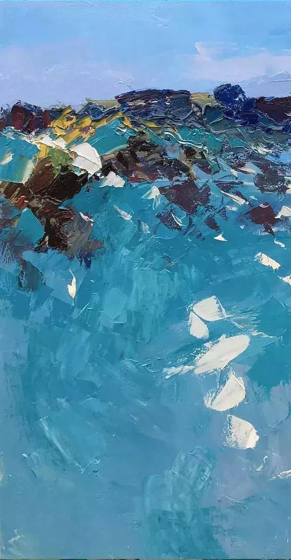 这女子用色大胆，冷暖对比强烈。美国画家Erin Hanson的作品选