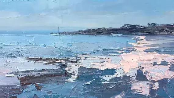 这女子用色大胆，冷暖对比强烈。美国画家Erin Hanson的作品选