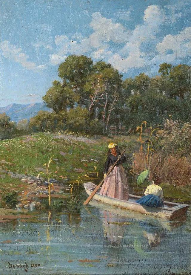 印象派风景，美国画家<a href=https://www.kuhw.com/e/tags/?tagid=1081 target=_blank class=infotextkey>罗伯特</a>·威廉·冯诺的油画