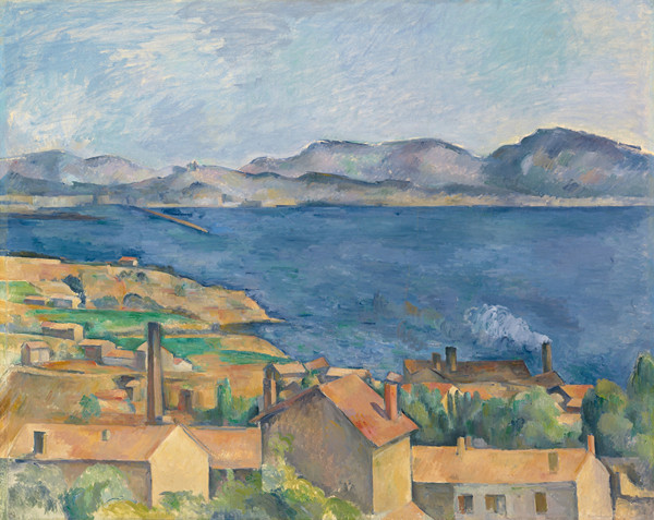 法国艺术家保罗·塞尚（Paul Cézanne）作品《 从埃斯塔克（L’Estaque）看马赛湾》高清下载
