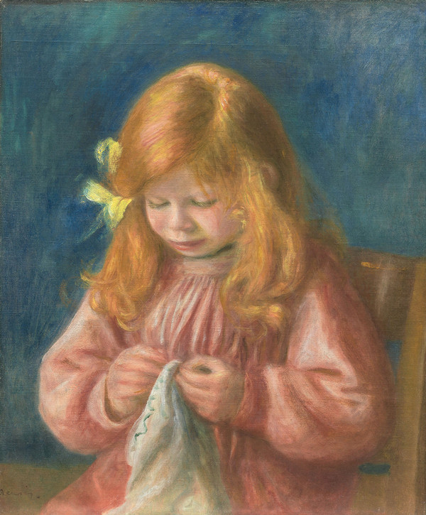 埃尔·奥古斯特·雷诺阿（Pierre-Auguste Renoir）作品《让·雷诺阿缝纫》高清下载