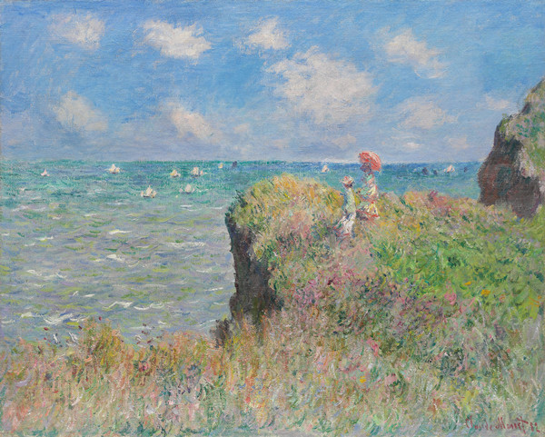 克洛德·莫奈（Claude Monet）作品《 普维尔悬崖步行》高清下载