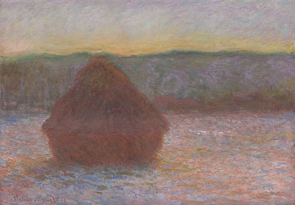 克洛德·莫奈（Claude Monet）作品《堆栈的小麦（解冻，日落）》高清下载