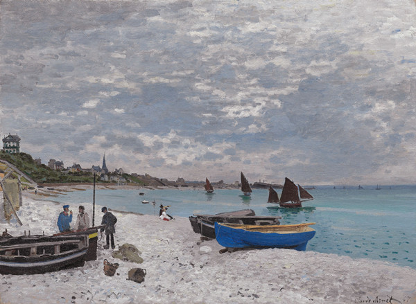 克洛德·莫奈（Claude Monet）作品《 Sainte-Adresse的海滩》高清下载