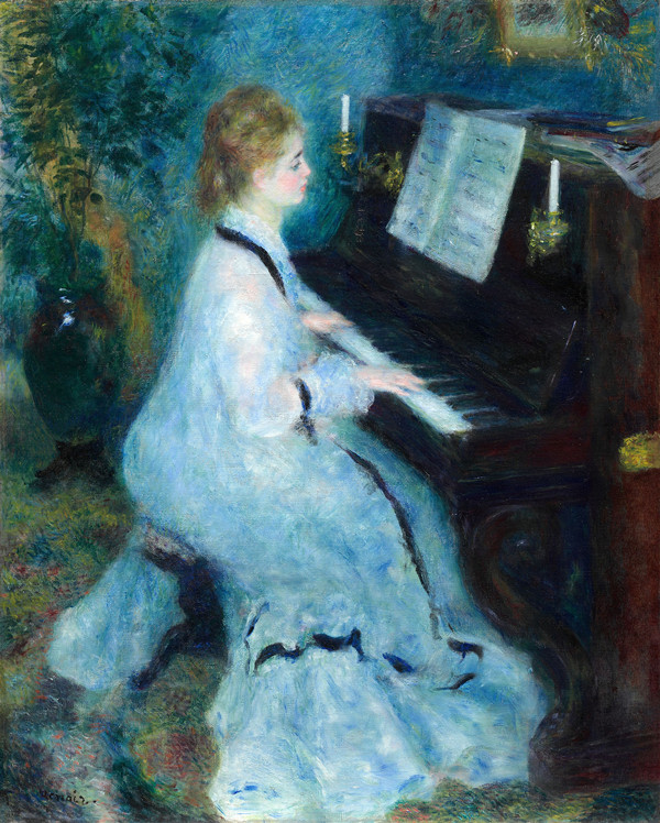 皮埃尔·奥古斯特·雷诺阿（Pierre-Auguste Renoir）作品《弹钢琴的女人》高清下载