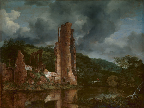 雅各布·范·鲁伊斯黛尔(jacob van ruisdael)作品《风景与埃格蒙德城堡的废墟》高清下载