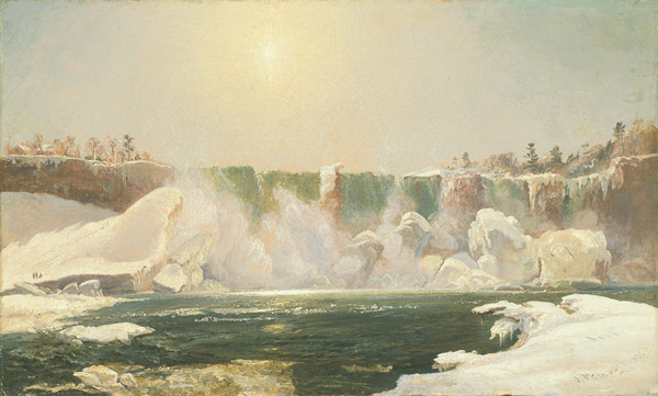 贾斯珀·弗朗西斯·克罗普西（Jasper·Francis·Cropsey）作品《冬季尼亚加拉大瀑布》高清下载