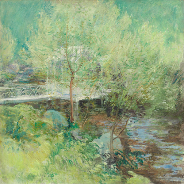 约翰·亨利·特瓦特曼（John Henry Twachtman）作品《白桥》高清下载