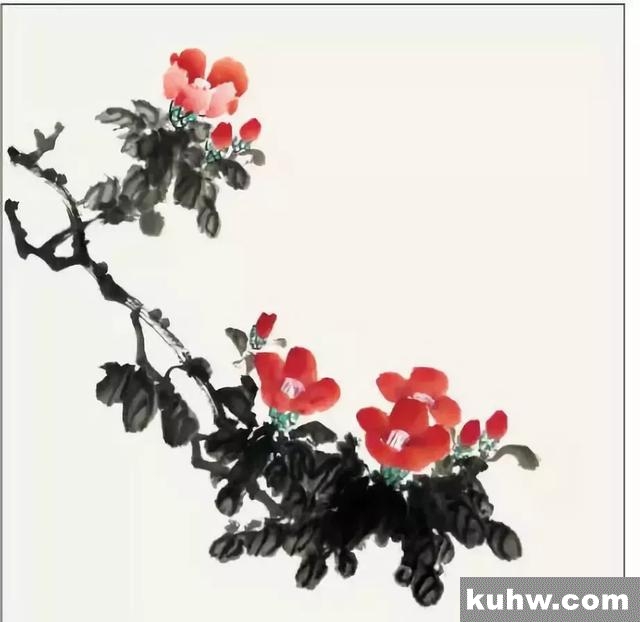国画教程:茶花