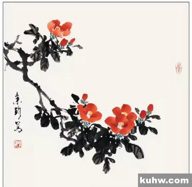 国画教程:茶花