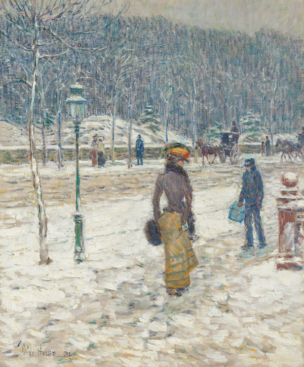 柴尔德·哈萨姆(Childe Hassam)作品《纽约街》高清下载