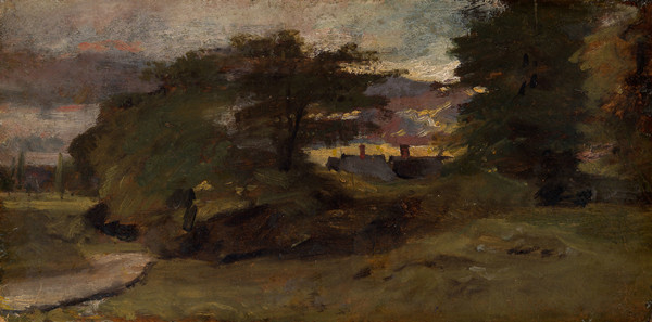 英国画家约翰·康斯特勃（John Constable）作品《风景与小屋》高清下载