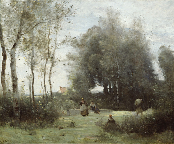 让·巴蒂斯特·卡米尔·科罗(Jean-Baptiste-Camille Corot)作品《Arleux-Palluel,Trysts的桥梁》高清下载