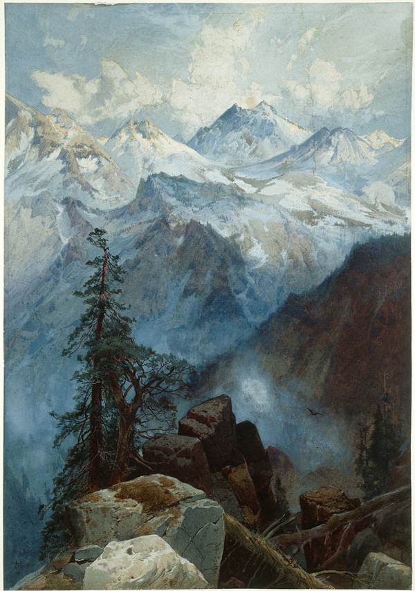 托马斯·莫兰（Thomas Moran）作品《山脉峰会》高清下载