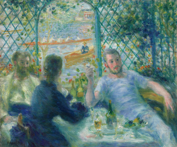 皮埃尔·奥古斯特·雷诺阿(Pierre-Auguste Renoir)作品《在Fournaise餐厅的午餐（划船者的午餐）》高清下载