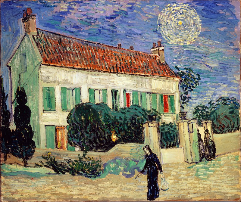 荷兰画家文森特·梵高（Vincent van Gogh）-晚上的白宫（1890）高清下载