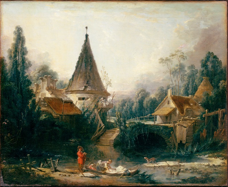 法国画家弗朗索瓦·布歇（François Boucher）-博韦附近的风景（〜1740）高清下载