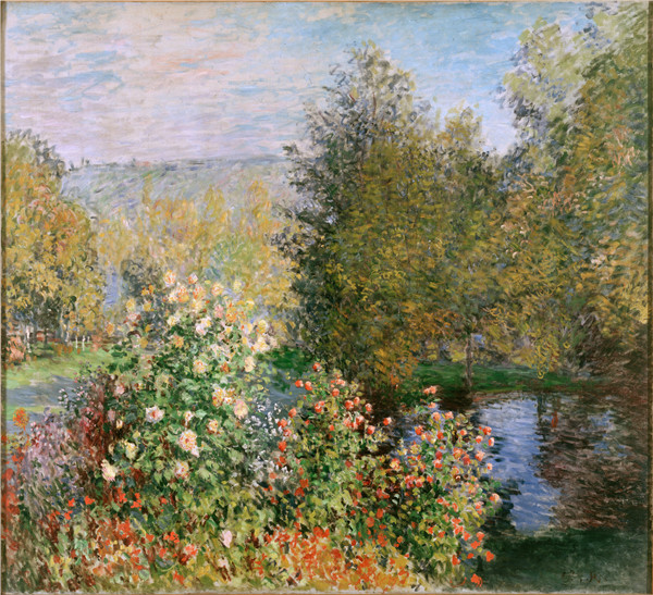 克洛德·莫奈（Claude Monet）-蒙格隆（Montgeron）花园的一角（1877）