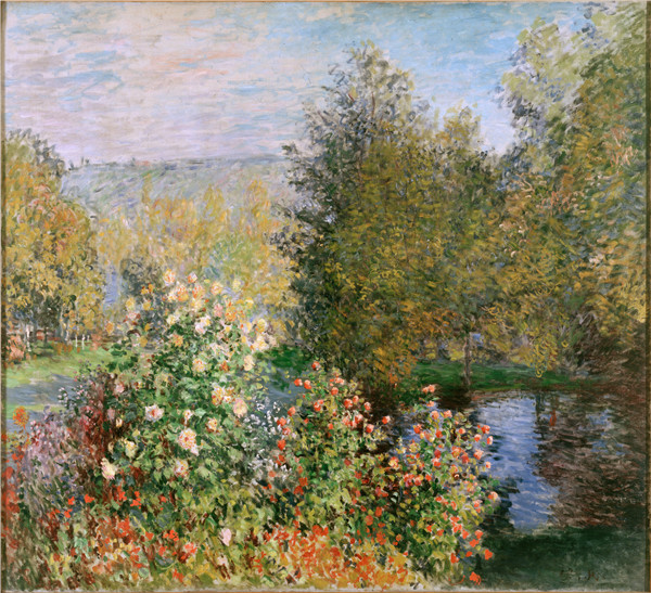 克洛德·莫奈(Claude Monet)-蒙格隆(Montgeron)花园的一角(1877)