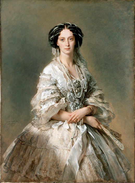 弗朗索瓦·泽维尔·温特豪德(Franz-Xavier Winterhalter)-玛丽亚·亚历山德罗夫娜皇后的肖像（1857）高清下载