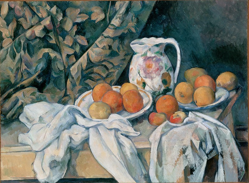 保罗·塞尚（Paul Cézanne）-窗帘静物（1899）高清下载