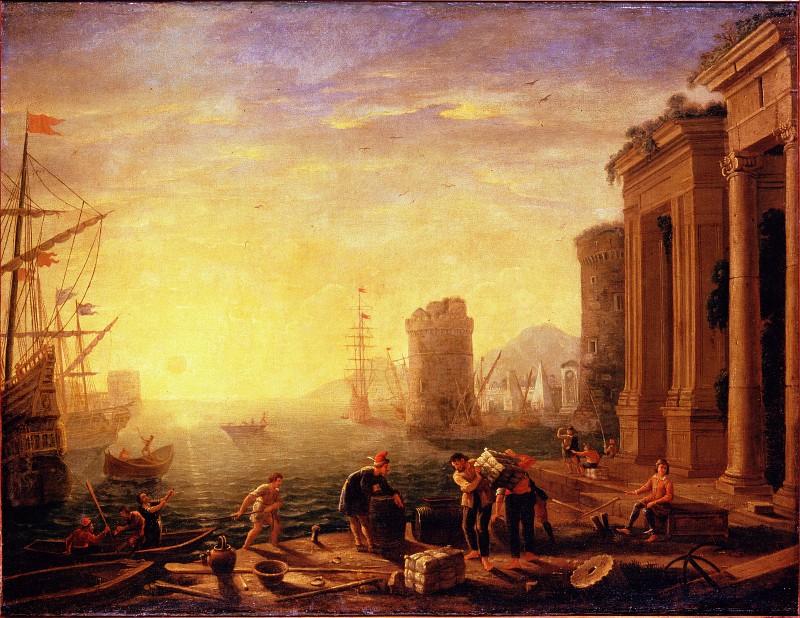 法国画家克劳德·洛兰（ClaudeGellée）-港口的早晨