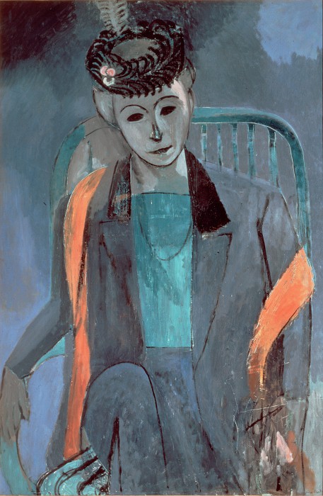 法国画家亨利·马蒂斯（Henri Matisse）-艺术家的妻子的肖像（1913）高清下载