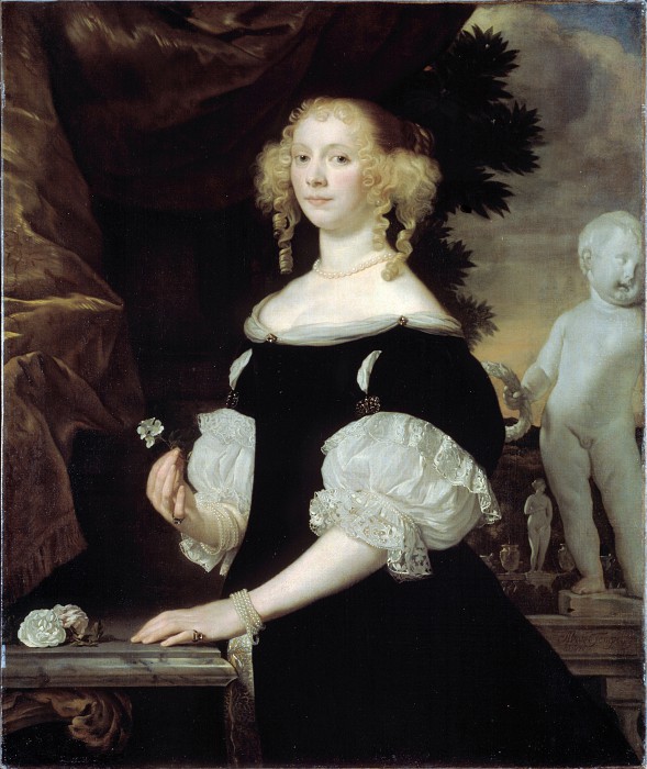 荷兰画家亚伯拉罕·范登·坦普尔（Abraham van den Tempel ） -女人的画像（1670）高清下载