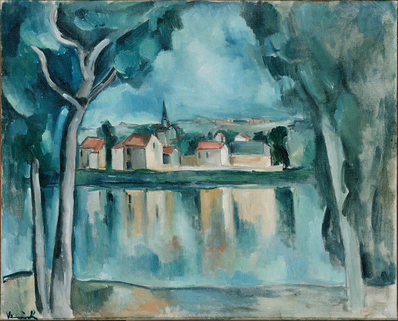 法国画家莫里斯·德·弗拉明克(Maurice de Vlaminck）-湖上之城1909年高清下载