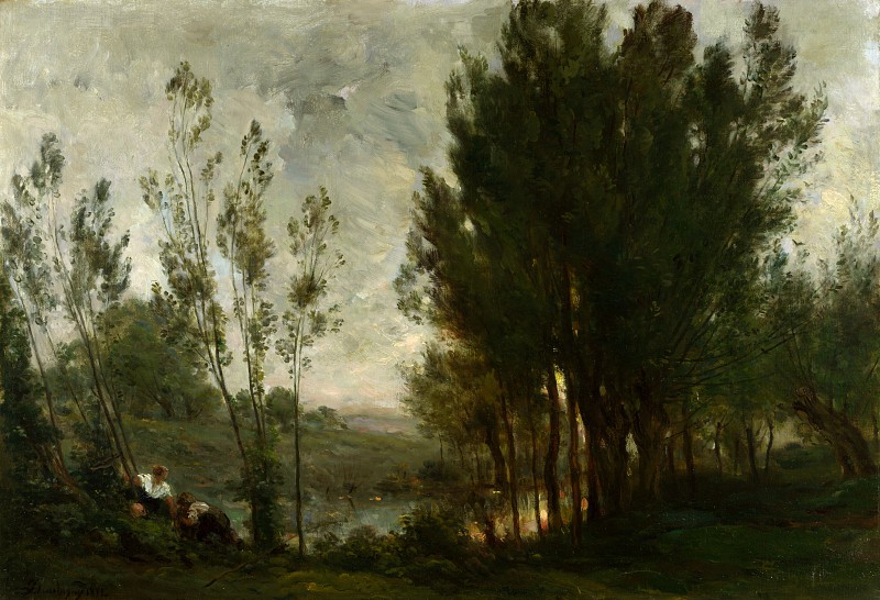 查尔斯·弗朗索瓦·杜比尼（Charles-François Daubigny）-柳树 高清下载