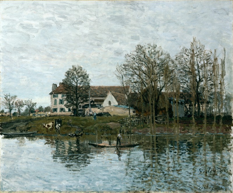 法国画家阿尔弗雷德·西斯利（Alfred Sisley-塞纳河在马利港 高清下载
