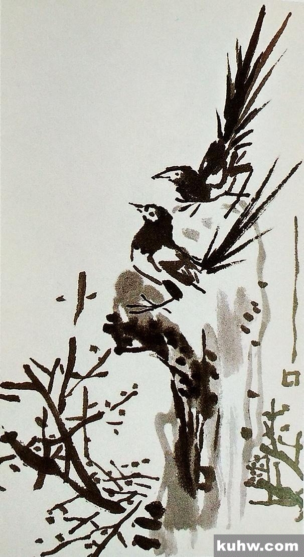 国画基础讲堂|报喜图的布局和喜鹊的画法