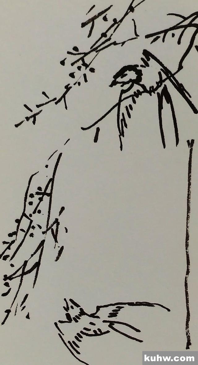 国画基础讲堂|燕子的简易画法和构图参考