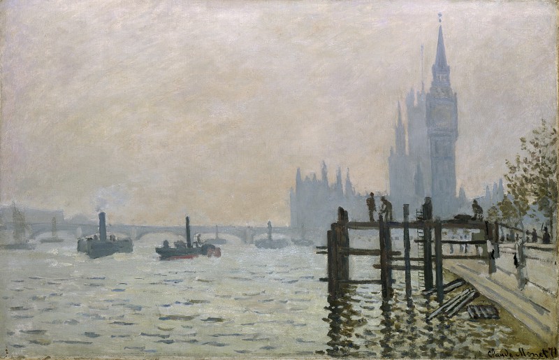 克洛德·莫奈（Claude Monet）-威斯敏斯特之下的泰晤士河 高清下载
