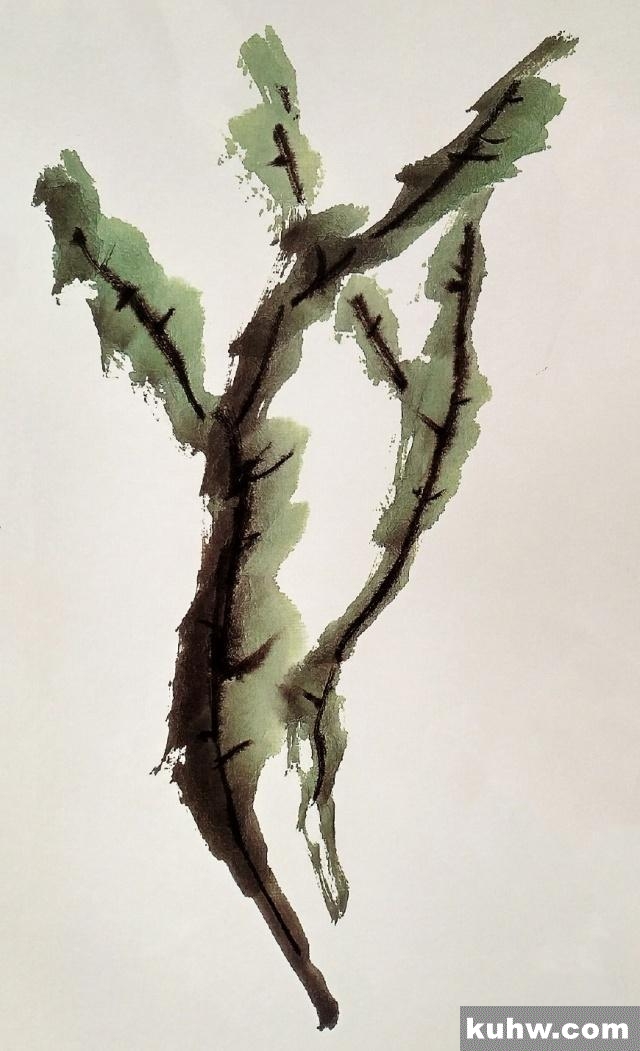 一起来学国画:令箭荷花的画法