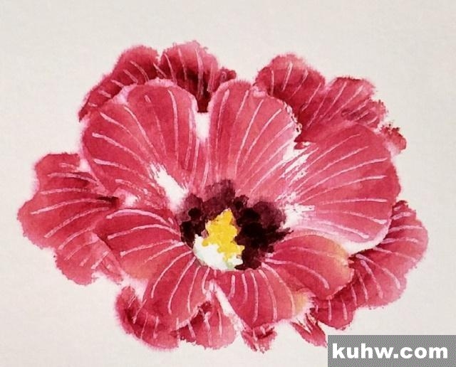 一起来学国画:蜀葵花的画法