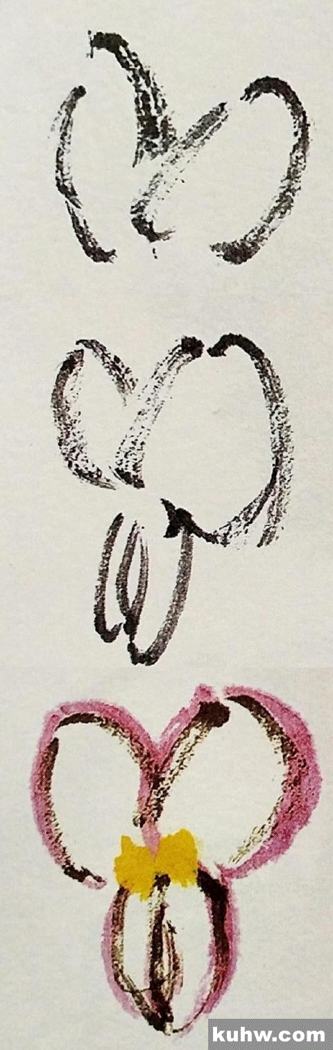 一起来学国画:扁豆花的画法
