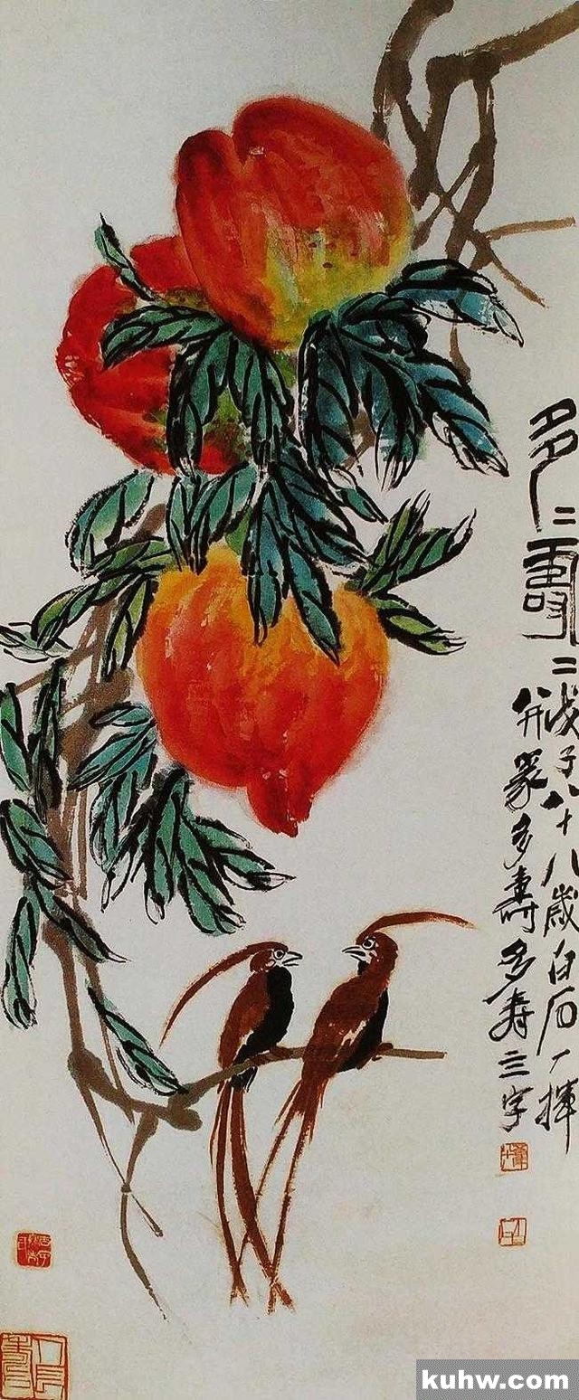 国画基础讲堂|绶带鸟的简易画法以及常见布局构图