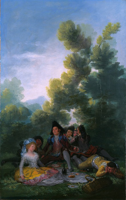 西班牙画家弗朗西斯科·德·戈雅 (Francisco de Goya y Lucientes)-野餐 高清下载