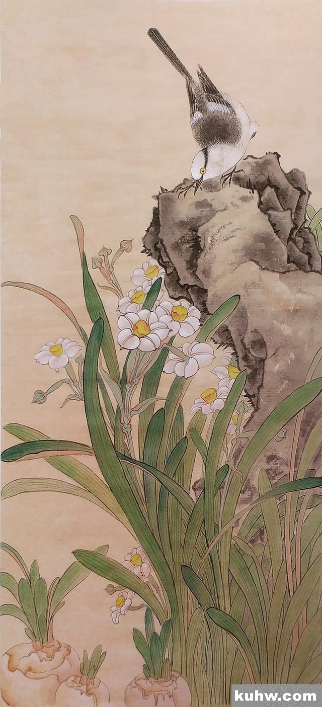 国画技法|水仙鹡鸰的画法