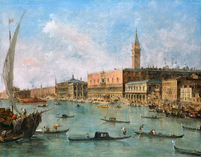意大利画家弗朗切斯科·瓜迪（Francesco Guardi）-威尼斯-总督和莫洛宫