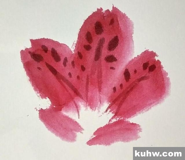 国画技法|杜鹃花的画法