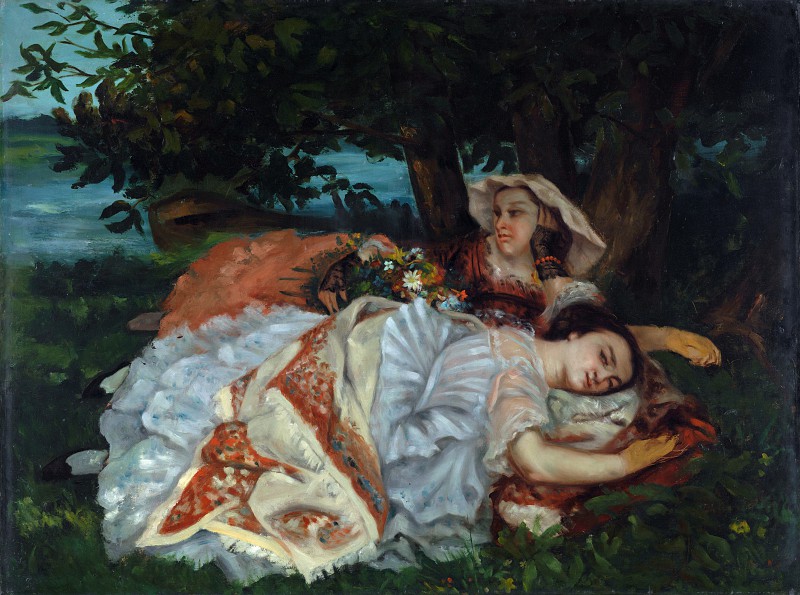 古斯塔夫·库尔贝（Gustave Courbet）-塞纳河年轻女性 高清下载