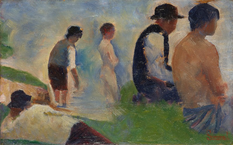 乔治·苏拉特（Georges Seurat）-阿涅尔的沐浴者研究 高清下载