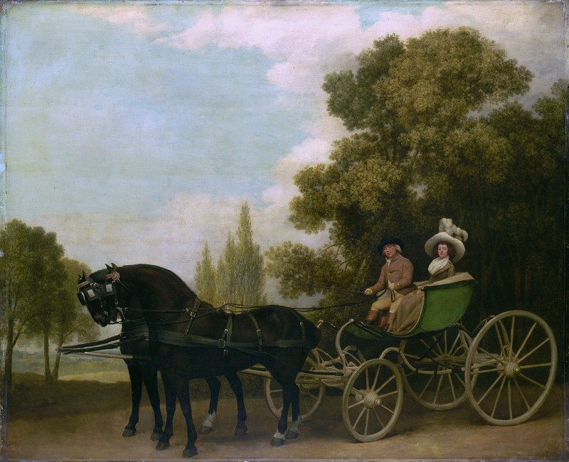 英国画家乔治·斯塔布斯（George Stubbs）–一位绅士在辉腾（Phaeton）驾驶女士 高清下载