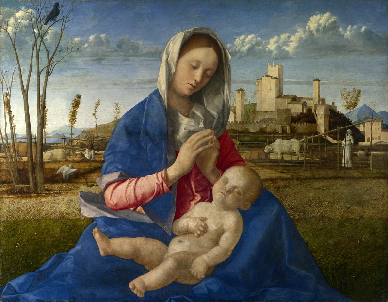 意大利画家乔凡尼·贝里尼（Giovanni Bellini）–草地圣母玛利亚 高清下载