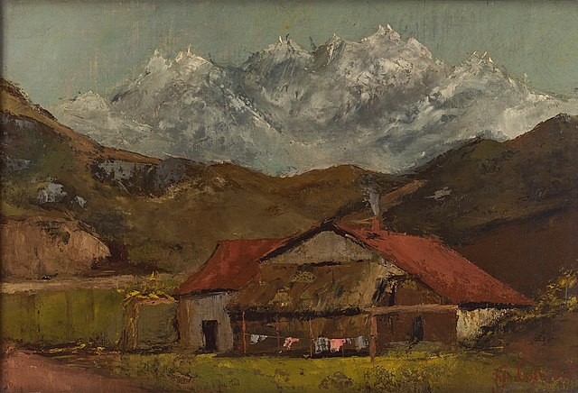 法国画家古斯塔夫·库尔贝（Gustave Courbet）–《山区小屋》 高清下载