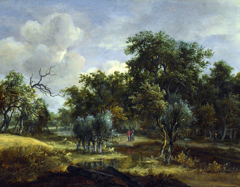 荷兰画家梅德特（Meindert Hobbema）-树林之流 高清下载